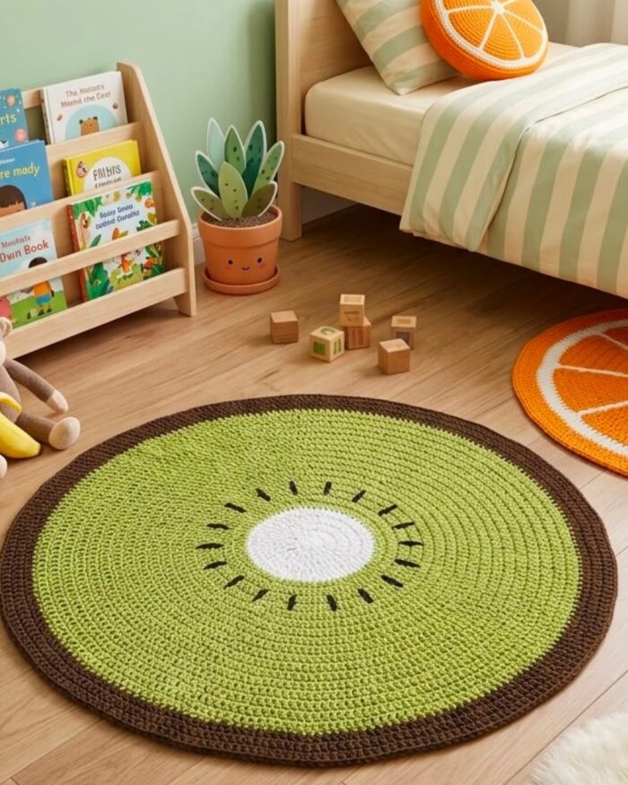 Hand-Crocheted Fruit Wedge Rugs - Image 3
