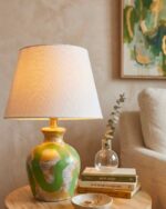 Oasis Hand Painted Wooden Lamp - Image 2