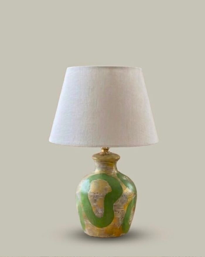 Untitled design (43) Oasis Hand Painted Wooden Lamp - Image 1