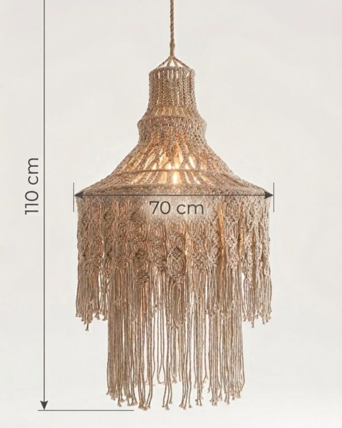 Woven Lumina Bohemian Macrame Chandelier - Image 3
