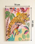Hand-Painted Leopard in the Blush Canopy art work - Image 3