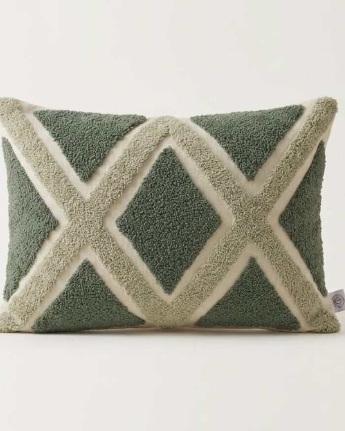 Hand-Tufted Geometric Cushion - Image 1