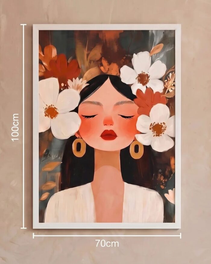 Terracotta Bloom , Botanical Portrait Fabric Art Print - Image 3
