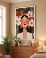Terracotta Bloom , Botanical Portrait Fabric Art Print - Image 2