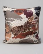 Earth Tone Safari Printed Velvet Cushion