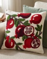 Crimson Pomegranate Tufted cushion