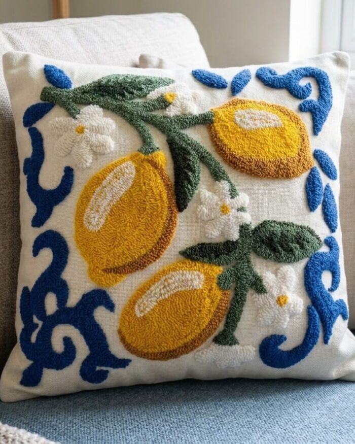 Mediterranean-inspired Lemon cushion - Image 1
