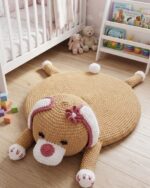 Happy Pup Hand-Crocheted Nursery Playmat and Rug - Image 2