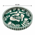 Emerald Songbird Mother-of-Pearl Round Wooden Serving Tray – 45 cm - Image 2