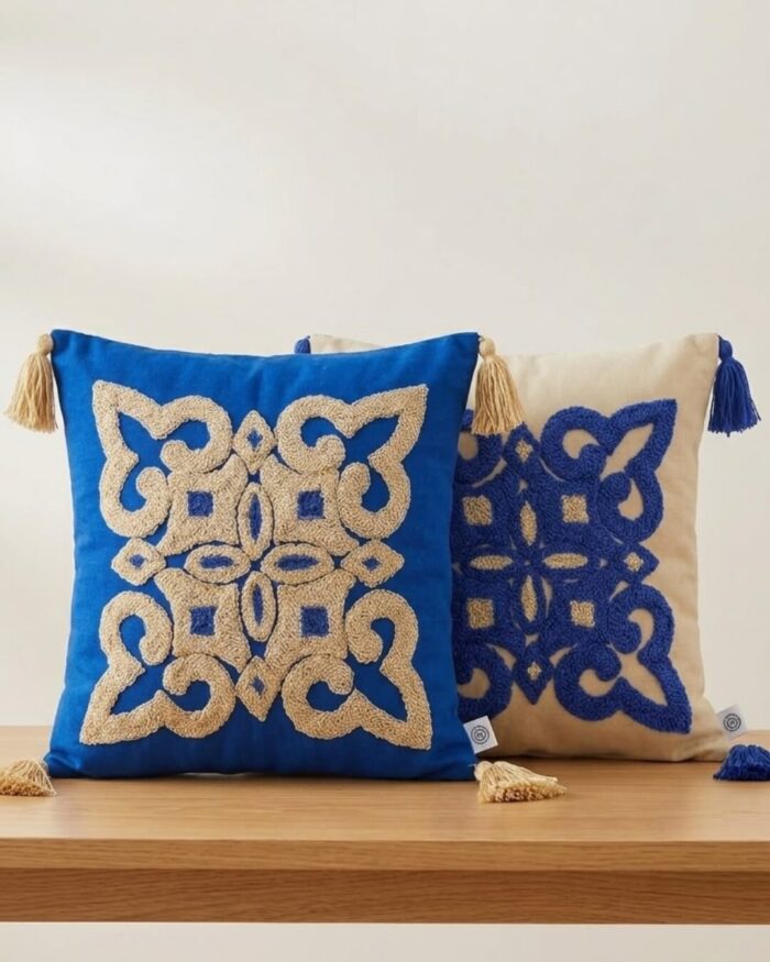 Casablanca Tufted Medallion Cushion with Tassels - Image 2