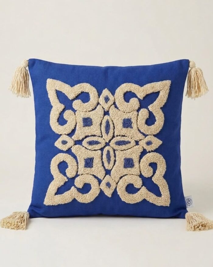 Casablanca Tufted Medallion Cushion with Tassels - Image 3