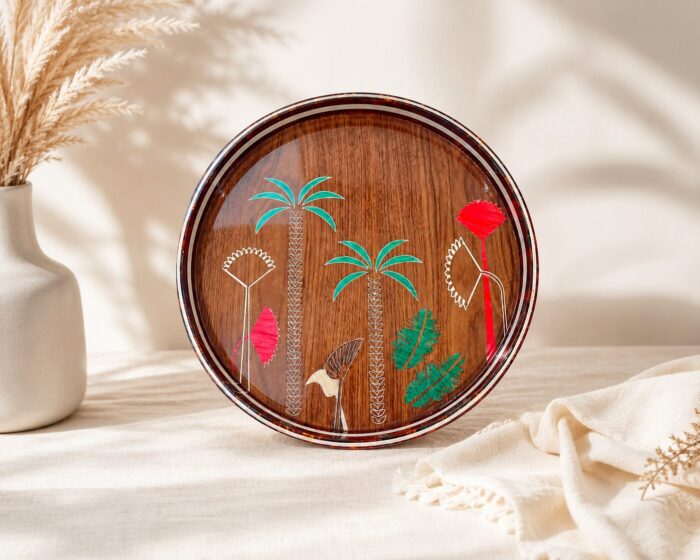 Handcrafted Tropical Palm Wooden Serving Tray| 45 cm - Image 2
