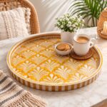 Golden Palm Mosaic Round Serving Tray – 45 cm - Image 2