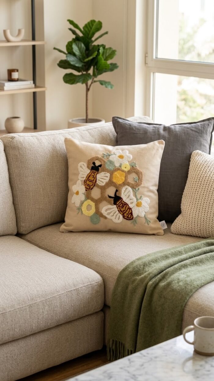 Bloom & Bee Tufted Cushion Collection - Image 2
