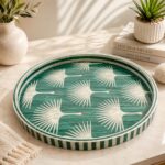 Emerald Crane Round Serving Tray – 45 cm