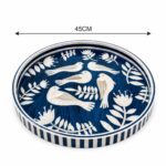 Azure Songbirds Mother-of-Pearl Round Wooden Serving Tray – 45 cm - Image 3