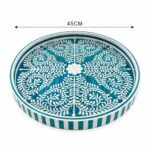 Arabesque Mother-of-Pearl Round Wooden Tray – 45 cm - Image 2