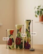Wildflower and Vine Hand-painted Wooden Candle Holders - Image 3