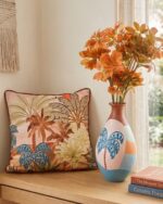 The Palm Oasis Hand-Painted Pottery Vase - Image 3