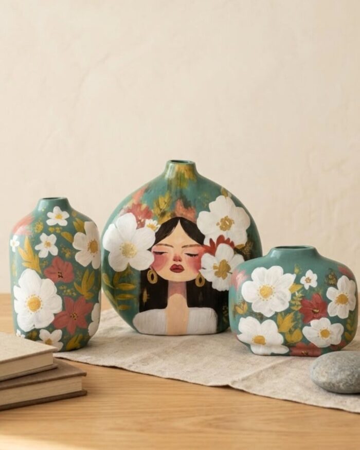 Flora and Muse Hand-Painted Pottery - Image 1