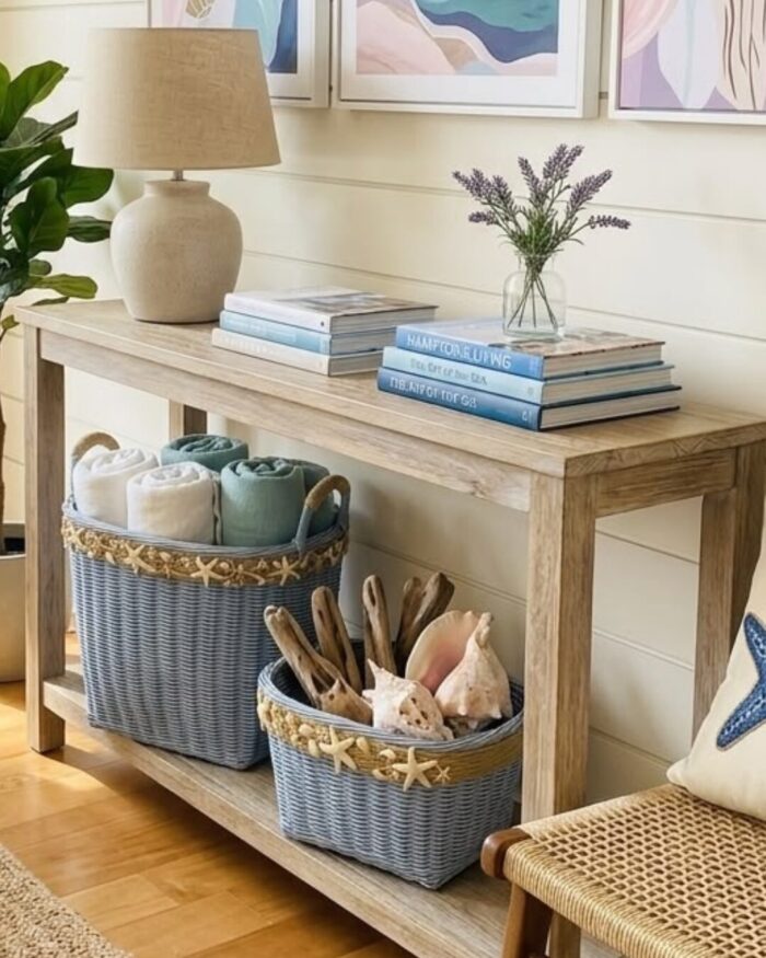 Azur Coastal Handmade Wicker Set Organizers ( set of 2) - Image 6