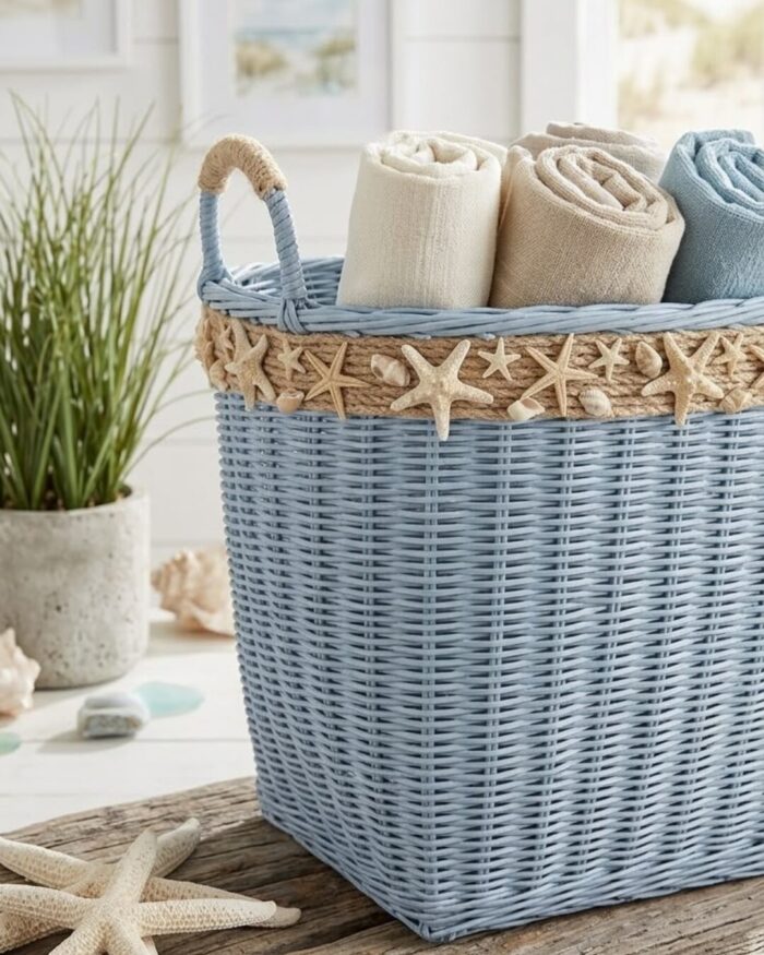 Azur Coastal Handmade Wicker Set Organizers ( set of 2) - Image 5