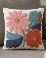 The Solstice Bloom Embroidered Cushion - Image 2