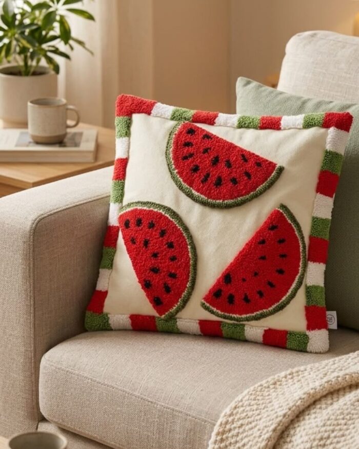 Embroidered Watermelon Cushion - Image 3