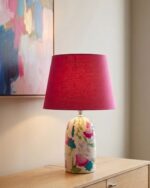 The Magenta Petal Hand-Painted Table Lamp - Image 3