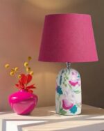 The Magenta Petal Hand-Painted Table Lamp