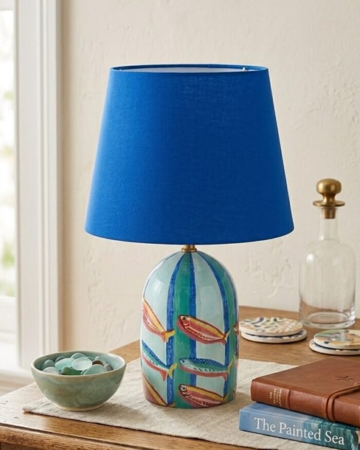 Hand Painted Coastal Catch Table Lamp - Image 1