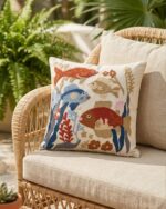 Aquatic Garden Embroidery Cushion - Image 2