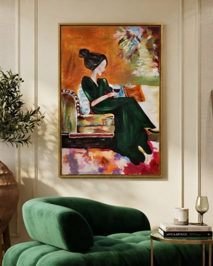 Hand-Painted Evening Elegance Art work - Image 1