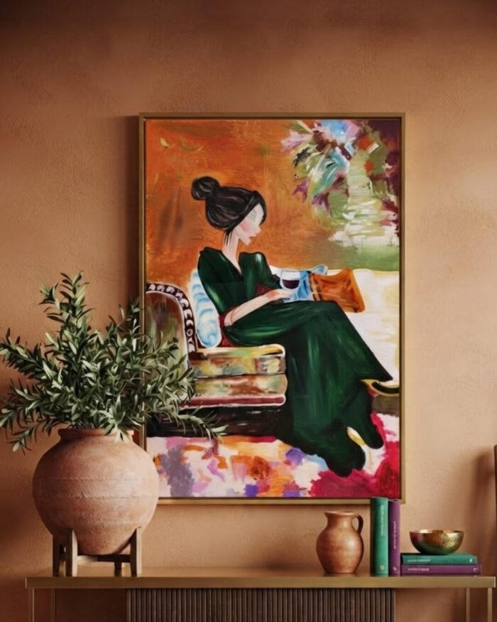 Hand-Painted Evening Elegance Art work - Image 2