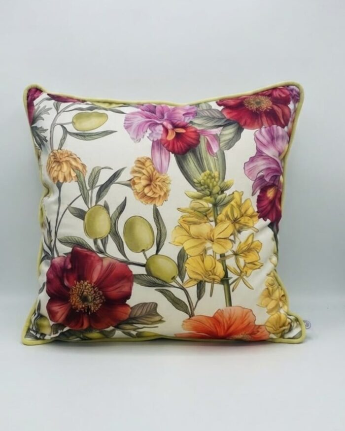 Wild Bloom and Lime Reversible Velvet cushion - Image 3