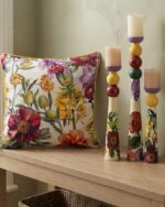 Wild Bloom and Lime Reversible Velvet cushion - Image 4