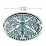 Emerald Heritage Floral Inlay Wooden Tray|45 CM - Image 2