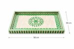 Handcrafted Green Mother of Pearl Serving Tray – Luxury Decorative Rectangular Wooden Tray for Coffee Table & Home Décor - Image 2
