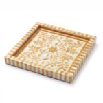 Golden Botanica Mother of Pearl Wooden Tray – 33 cm - Image 3