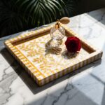 Golden Botanica Mother of Pearl Wooden Tray – 33 cm - Image 7
