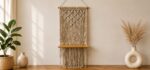 Boho Macramé Wall Hanging – Handmade Cotton Rope Tapestry with Geometric Knots & Long Fringe