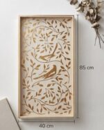 Handmade Mother of Pearl  Flora and Birds Two-Tier Serving Trolly - Image 5