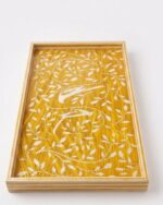 Handmade Mother of Pearl  Flora and Birds Two-Tier Serving Trolly - Image 2