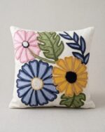 Meadow Bloom Embroidered cushion