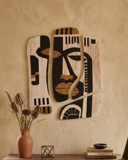 "Aura of Ancestors " 4-Piece Segmented Wooden Wall Art