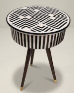 The Zephyr Geometric Monochrome Side Table