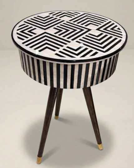 The Zephyr Geometric Monochrome Side Table