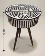 The Zephyr Geometric Monochrome Side Table - Image 3