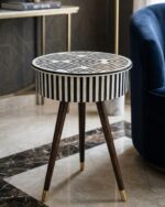 The Zephyr Geometric Monochrome Side Table - Image 4