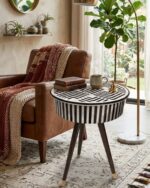 The Zephyr Geometric Monochrome Side Table - Image 2